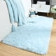 thumbnail image 3 of Alfombra Merelax Moderna Suave de Peluche Antideslizante 61x122 cm Azul Bebé, 3 of 6
