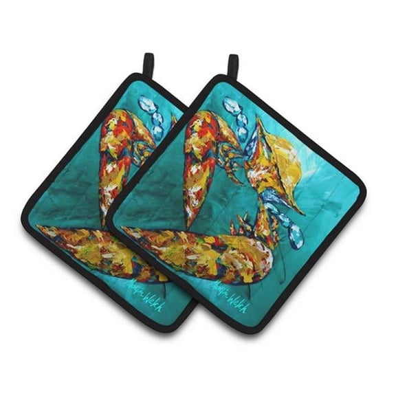 Carolines Treasures Crab Beam of Light Pair of Pot Holders