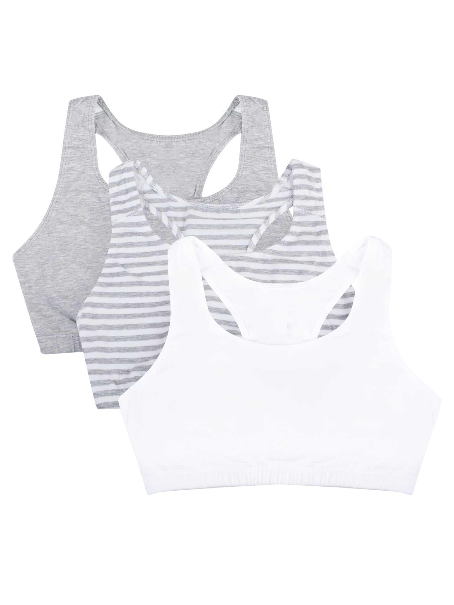 Fruit of the Loom Women's Racerback Style Cotton Sports Bra, 3-Pack, Style-9012