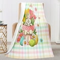 thumbnail image 5 of Nmdmisc Vintage Easter Bunnies Eggs Soft Throw Blanket Soft Lightweight Flannel Fleece Blanket 39"X27.5" for Bed Sofa Couch Camping Travel, 5 of 6