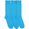 thumbnail image 5 of ToBeInStyle Pack of 3 Unisex Colorful One Size Fits Most Dress Crew Socks - Light Blue, 5 of 7