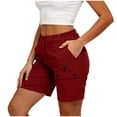 thumbnail image 3 of QATAINLAV Women's Lightweight Golf Long Cargo Shorts Summer Outdoor Travel Hiking Shorts with Pockets Vacation Clothes Wine M, 3 of 7