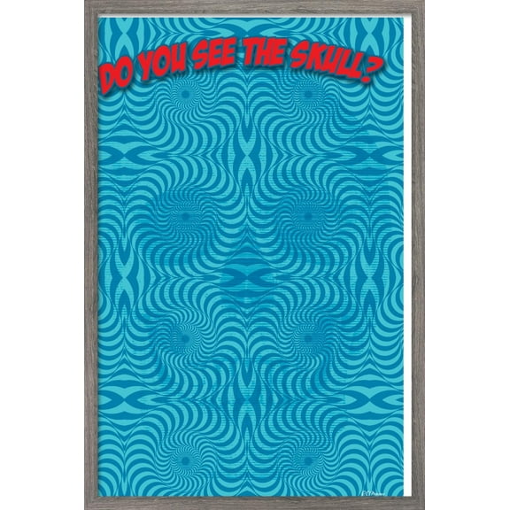 Optical - Skull Wall Poster, 22.375" x 34", Framed