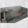 thumbnail image 6 of Gothic Soft Flannel Fleece Throw Blanket, Old Tower with Medieval Style Balcony and Rose Ivy Horror Fiction Print, Cozy Plush for Indoor and Outdoor Use, 50" x 60", Pink Grey, by Ambesonne, 6 of 6