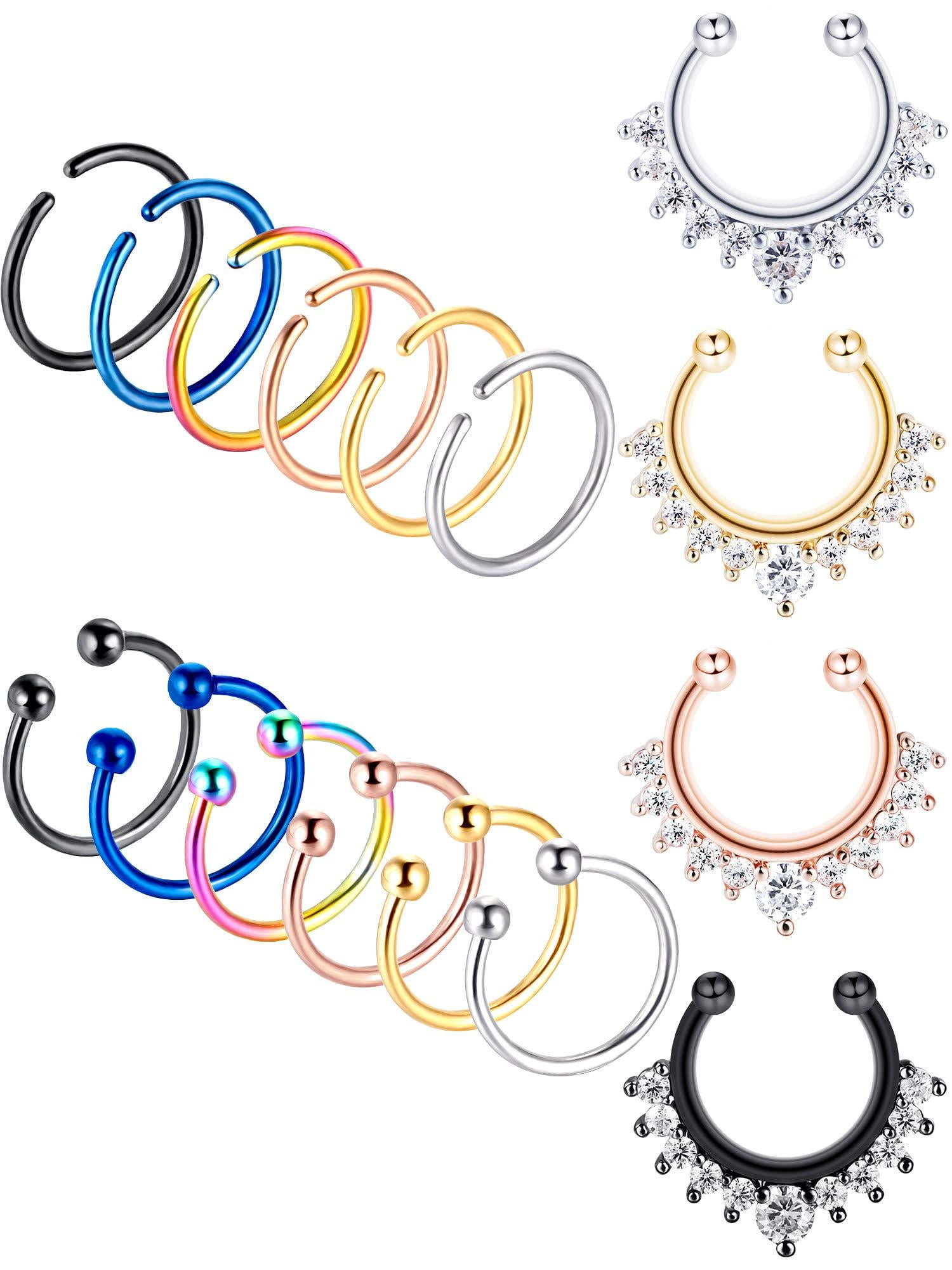 Non Pierced Nose Septum Ring Fake Nose Cuff Surgical Steel