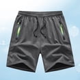 thumbnail image 2 of Besolor Running Shorts for Men Summer Casual Loose Elastic Waist Drawstring Workout Athletic Shorts with Zipper Pocket(Medium,Dark Gray), 2 of 3