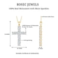 thumbnail image 4 of Rosec Jewels Certified Moissanite Cross Pendant Necklace for Women - Religious Necklace - D-VS1 Grade - Gift for Christmas, 14K Yellow Gold, 4 of 6
