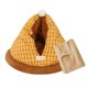 thumbnail image 5 of Cama cueva para gatos, nido para gatos con manta, casita para dormir para erizos, conejos de interior en invierno café L, 5 of 9