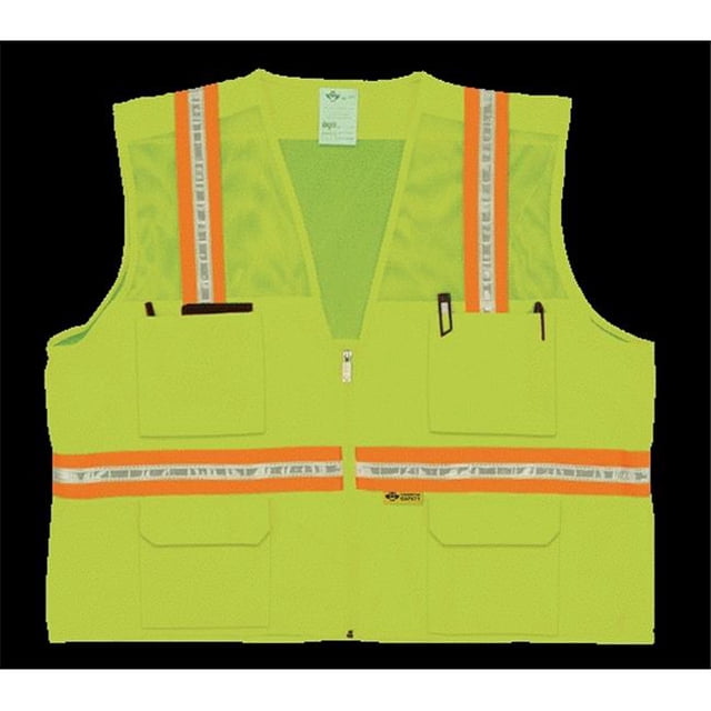 Gilet d'Arpenteur Multi-Poches - Lime, 5 Extra Grand