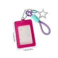 thumbnail image 3 of ID Badge Holder Card Case Lanyard Card Holder Star Design Photo Card Protector Bus Pass Key Card Holder PU Badge Case Office School Commute Travel Daily Accessory Keychain Carry, 3 of 6