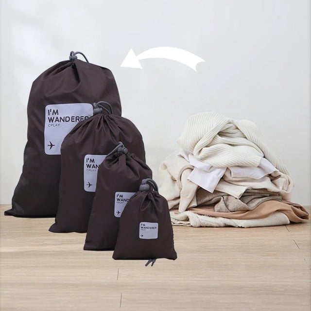 Feltree Travel Drawstring Bag Set - 4 Items Great for Organizing Luggage and Packing Reasons
