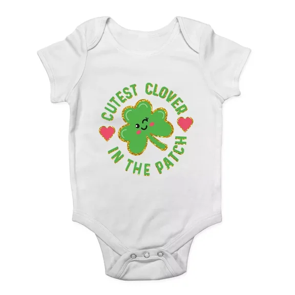 St Patrick'S Day Baby Grow Vest Cutest Clover Irish Bodysuit Boys Girls Gift Cute Baby Onesie, BABY BODYSUIT LAT 4424