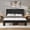 Black, variant on NNV Full Size Rustic Wood Platform Bed Frame, BLACK