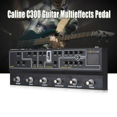 Caline C300 Guitar Pedal All in One Multi Effects Pedal Reverb Analog Delay Chorus Distortion Overdrive Boost Tuner Amp for