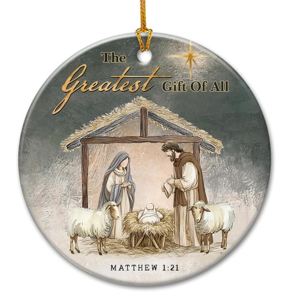 Nativity Christmas Ornaments 2025 - Jesus Manger Nativity Scene Ornament for Tree Decorations - Religious, Church Party Exchange Gifts for Christian Family, Friends undefined