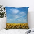 thumbnail image 4 of Pofeuu Blooming Sunflower Field Print Double-sided plush pillowcase Square Throw Pillow Covers Pillows Cover for Living Room Bedroom Sofa Couch Cushion Cover（No pillow core）-26"x26", 4 of 7