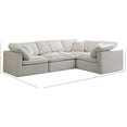 thumbnail image 7 of Meridian Furniture Plush Contemporary Velvet Modular Sectional in Cream, 7 of 7