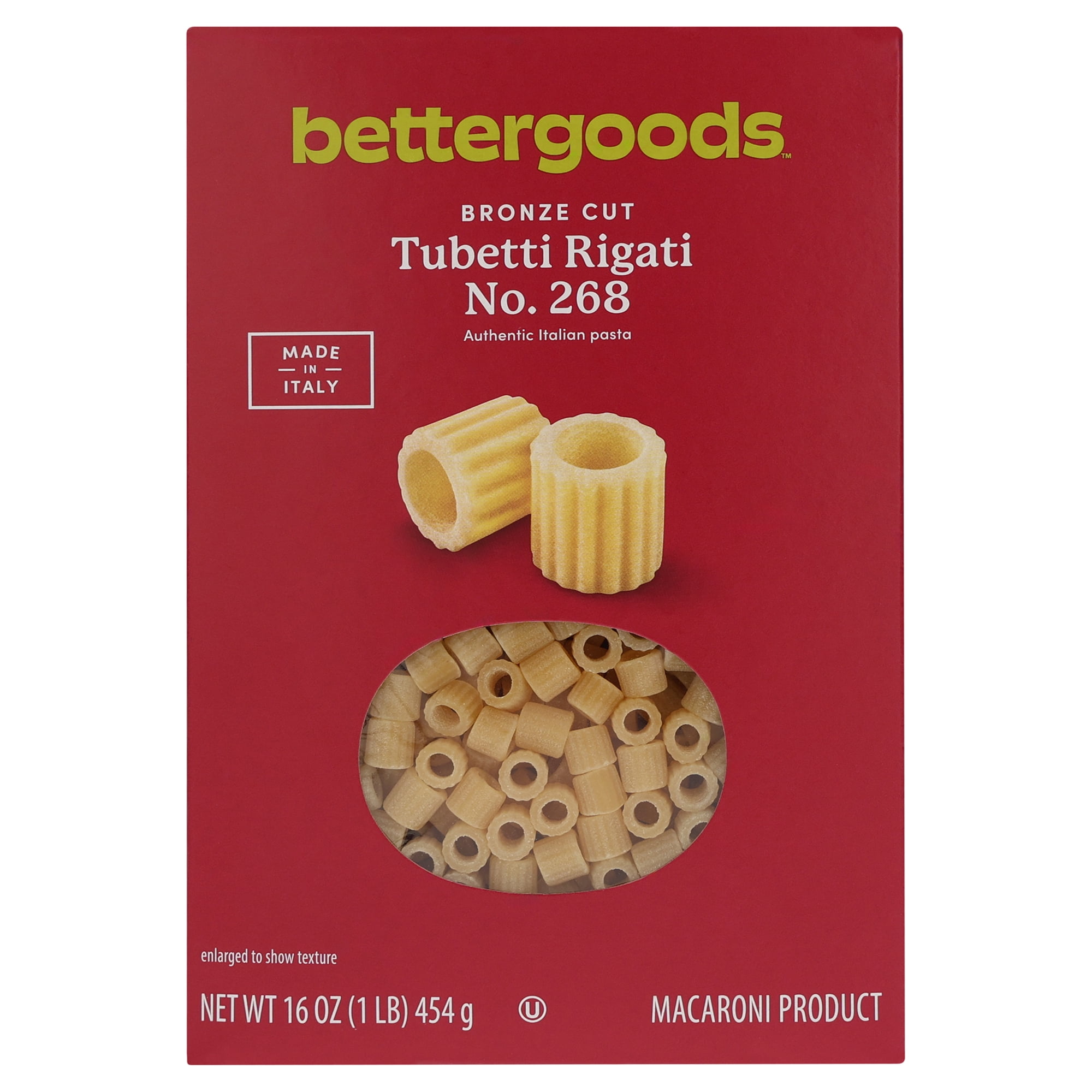 bettergoods Bronze Cut Tubetti Rigati Pasta, No. 268, 16 oz