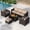 Beige &Brown, variant on 7-Piece Outdoor Sectional Patio Furniture Set, All-Weather Wicker Rattan Sofa with Thick Washable Cushions & Tempered Glass Table, Perfect for Garden, Poolside, Backyard (Navy blue)