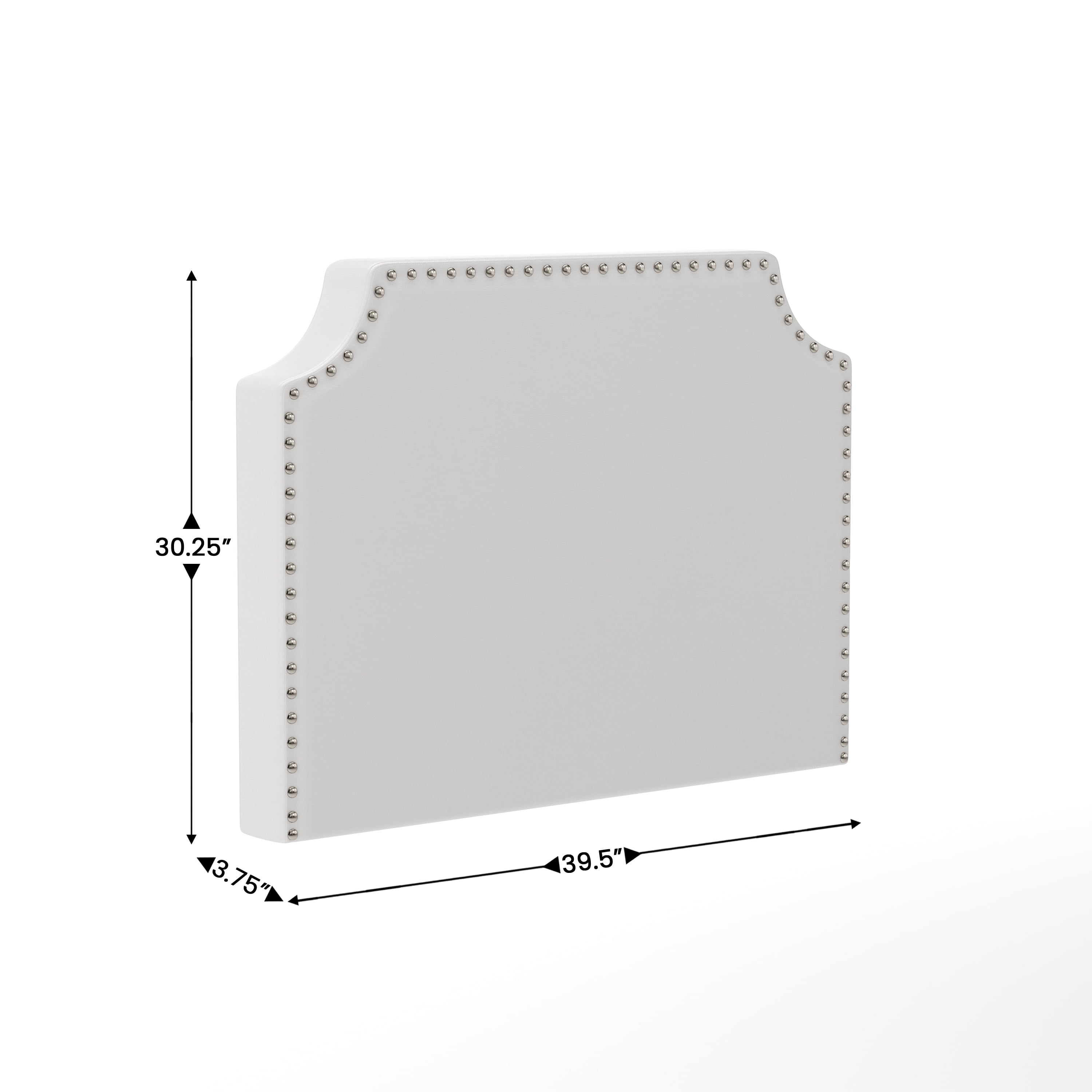 Flash Furniture Adeline Twin Faux Leather Contoured Headboard 39.5"W x 3.75"D x 30.25"H White