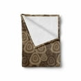 thumbnail image 2 of Brown and Ivory Soft Flannel Fleece Throw Blanket, Circles and Oval Triangle Shapes on Brown Toned Background, Cozy Plush for Indoor and Outdoor Use, 60" x 80", Dark Brown Brown, by Ambesonne, 2 of 6