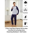 thumbnail image 6 of Mens Long Sleeve Pajama Set Men's Cotton Pajamas 2 Pieces Mens Warm Pajamas Set Long Sleeve and Pants Loungewear Set for Men, L-XXL, 6 of 12