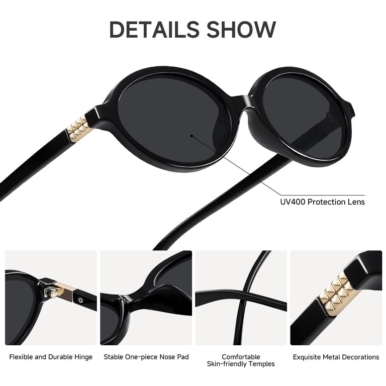 Oval Sunglasses for Women Men Vintage 90s Style UV400  display picture 1