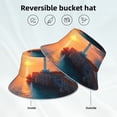 thumbnail image 5 of Daiia Lighthouse At Sunset Coast Pattern Bucket Hat - Trendy Cotton Sun Hat for Beach, Golf, Fishing - Fun Outdoor Vacation Boonie for Men and Women, 5 of 9