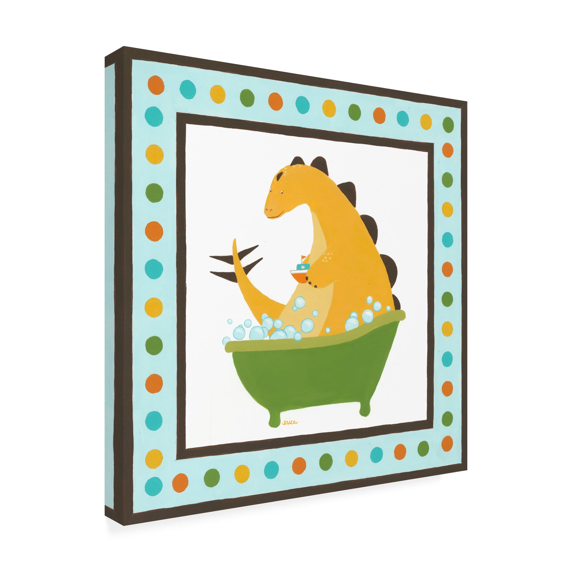 Trademark Fine Art 'Rub A Dub Dino IV Childrens Art' Canvas Art by June Erica Vess