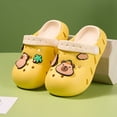 thumbnail image 2 of Lusa Soft Indoor Outdoor Slippers for Toddler Girls Boys Summer Lightweight Beach Sandals with Cute Space Pattern and Holes Designs Flexible Sole for Kids Yellow 9-10 Years, 2 of 7