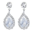 thumbnail image 2 of Fiaya Women Imitation Diamond Dangle Earrings, Rhinestone Drop Earrings, Teardrop Cubic Zirconia Earrings, Wedding Costume Jewelry Gift for Women, 2 of 7