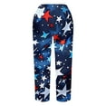 thumbnail image 4 of Roncen Women's Independence Day Printed Capri Pants - Summer Comfortable Loose Wide Leg Trousers with Elastic Waist, 4 of 5