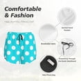 thumbnail image 6 of Lsque Aqua And White Polka Dot Printed Women's Running Shorts with Liner Pockets,Elastic Quick Dry Workout Athletic Gym Yoga Shorts,Womens High Waist Shorts-, 6 of 9