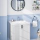 thumbnail image 4 of QinaQin Lavabo cuadrado semiempotrado de 21 x 17 pulgadas, lavabo cerámico blanco para baño con orificio para monomando, ideal para mueble de baño en espacios pequeños, 4 of 8