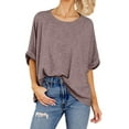thumbnail image 4 of UVN Oversized T Shirt for Women Summer Casual Short Sleeve Tee Ladies Loose Crewneck Tops, 4 of 8