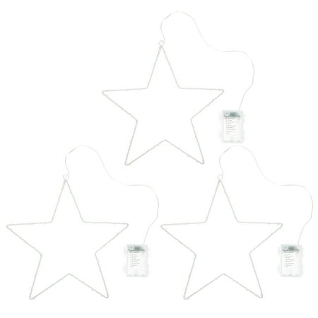 

3 Sets Xmas Glowing Decors Durable Pendants Lovely Five-Pointed Star Lamps