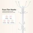 thumbnail image 2 of CHITOOMA 14 Hooks Coat Rack Stand Metal Storage Rack Freestanding Hat Clothing Display Stand, White, 2 of 10