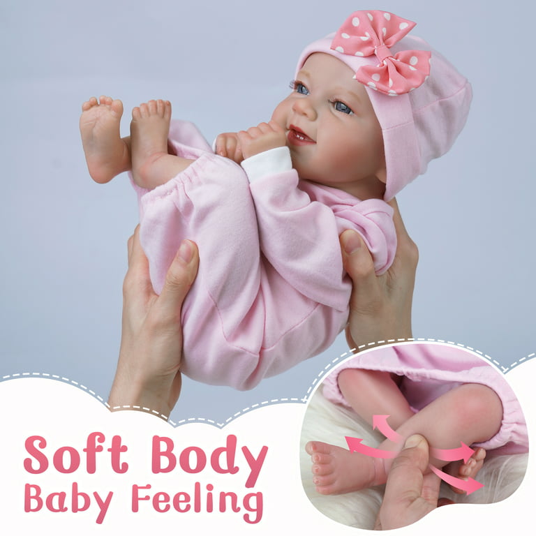 BABESIDE Lifelike Reborn Baby Dolls - 20-Inch Sweet Smile Realistic-Newborn  Baby Dolls Handmade Baby Feeling Real Life Baby Dolls Girl with Feeding