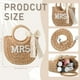 thumbnail image 2 of Bolso tejido a mano Straw Bride con diseño de letra rosa Mrs., 2 of 6