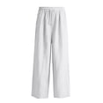 thumbnail image 6 of Men’s Linen Wide Leg Pants Elastic Waist Drawstring | Lightweight Breathable, Loose Fit Full Length Trousers, Big and Tall, Casual Summer Beach Daily Wear, L, 6 of 7