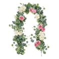 thumbnail image 4 of Guirnalda de hojas artificiales de eucalipto, hojas artificiales multifuncionales, suministros Rosa Blanco, 4 of 8