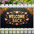 thumbnail image 6 of LUUFILx Welcome Back Banner Colorful Confetti Balloons Decorative Background Party Supplies Event Backdrop Celebration Welcome Banner Photography Props, 6 of 9