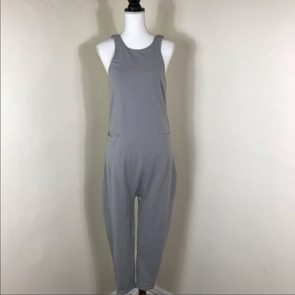 Lunya Women's Restore Pocket Jumpsuit, Grey, Large