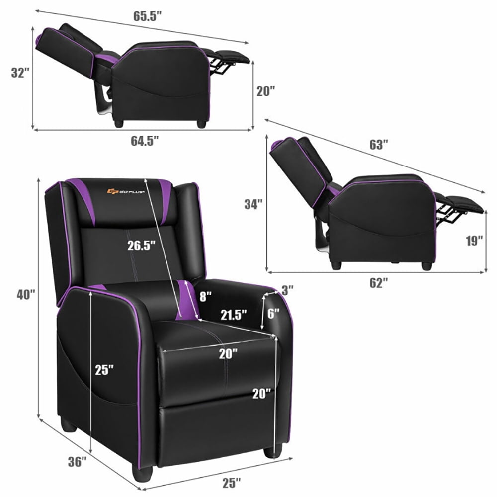 Finihen Massage Recliner Chair, Home Massage Gaming Recliner Chair, for Gaming Room, Home Theater, Purple Finihen Massage Recliner Chair, Home Massage Gaming Recliner Chair, for Gaming Room, Home Theater, Purple