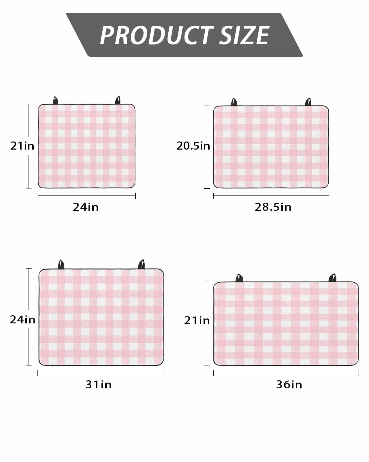 Stove Top Covers for Electric Stove, Pink Buffalo Plaid Glass Stovetop Cover Protector, Farmhouse Pink White Checkered Induction Cooktop Protector Oven Mat for Kitchen Countertop 24"x21"