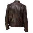 thumbnail image 2 of Chaqueta de cuero para hombre, estilo punk, con cuello alto, para adolescentes, estilo europeo y americano, 2 of 6