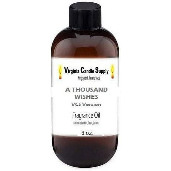 A Thousand Wishes Fragrance Oil Our Version 8 oz Bottle for Candle Making, Soap Making, Tart Making, Room Sprays, Lotions, Car Fresheners, Slime, Bath Bombs, Warmers