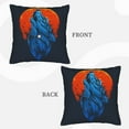 thumbnail image 4 of LNWH Blue Wolf Head Illustration Throw Pillow Covers, Square Soft Linen Decorative Pillow Cases, 20"x20", 4 of 8