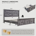 thumbnail image 3 of Aitjunz Farmhouse King Size Bed Framewith 51" Tall Headboard & 20" Roman Column Footboard, Wood Platform Frame with 3 Large Storage Drawers, No Box Spring Needed, 3 of 7