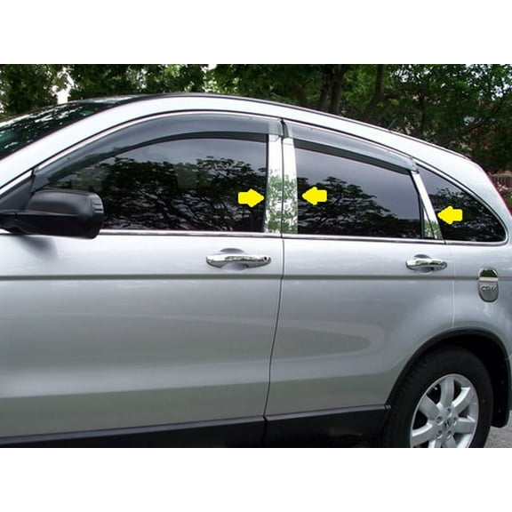 Stainless Steel Pillar Trim 6Pc Fits 2007-2011 Honda CR-V PP27236 QAA